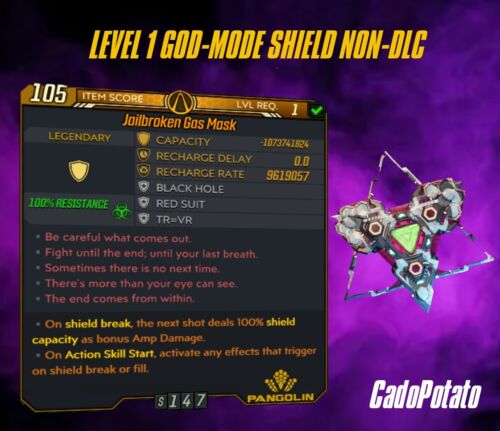 Borderlands 3 | God Mode Shield  Level 1 – Non DLC  (PlayStation/Xbox/PC)