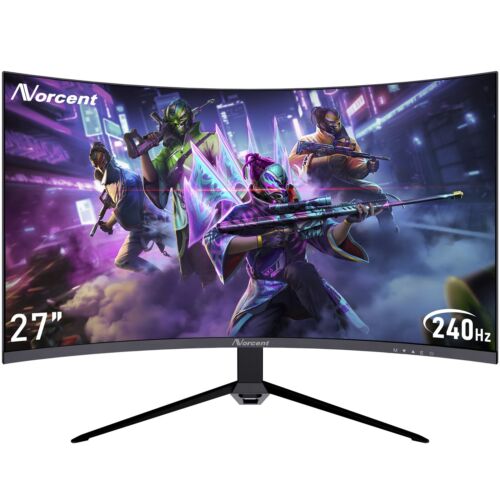 Norcent 27 inch FHD 1080P 240Hz VA DP 1ms FreeSync G-Sync Gaming Curved Monitor