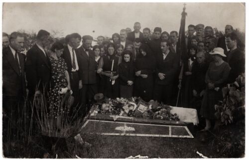 POST MORTEM Funeral dead person man in coffin antique photo death macabre +7118