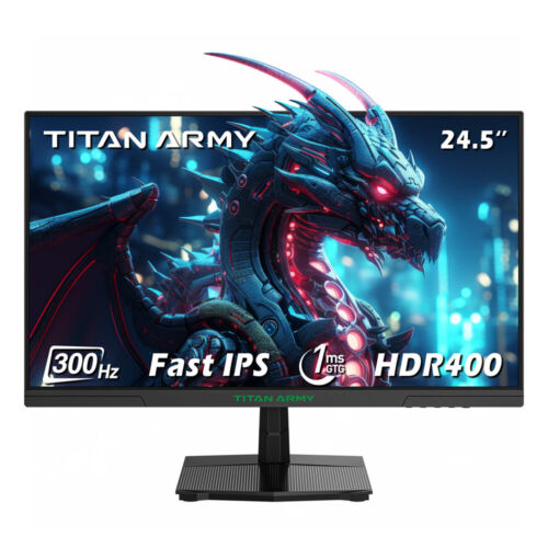 TITAN ARMY Flat 16:9 Fast IPS FHD 300Hz Gaming Monitors w/ Vibrant Colors HDR400