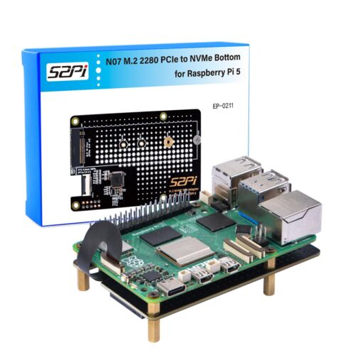 GeeekPi N07 PCIe M.2 M-Key NVMe SSD PCIe Peripheral Board for Raspberry Pi 5 Sup