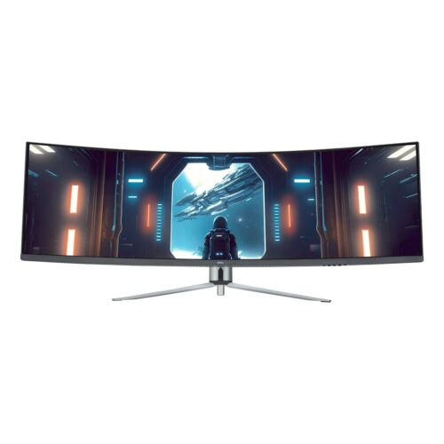 onn. 100133225 49″ Curved Dual FHD 144Hz 1ms Gaming Monitor with Cables, Black