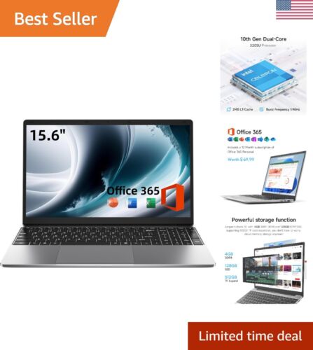 Laptop, 4GB RAM 128GB SSD, Office 365 1-Year Subscription, 5205U Processor, W,,