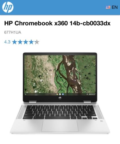 HP Chromebook X360 14B-CB0033DX 14″ Touch HD Celeron N4500 CPU 4GB RAM 64GB eMMC