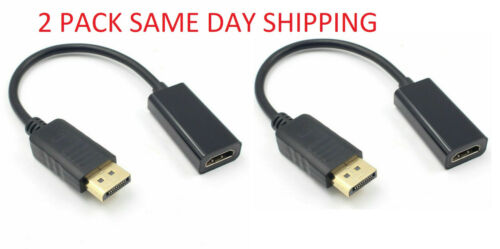 2X Display Port to HDMI Male Female Adapter Converter DisplayPort DP to HDMI