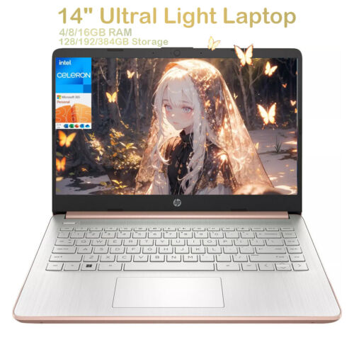 2024 HP 14 Ultral Light Laptop,intel N4120,UP TO 16GB,384GB+1-Year Office 365