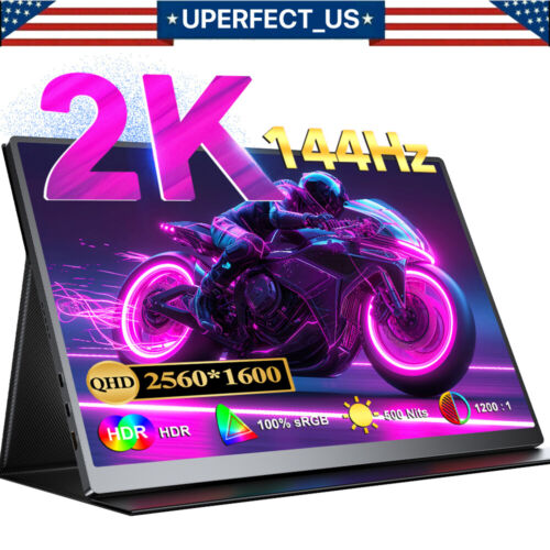 UPERFECT 2K 144HZ Portable Monitor, 16.0” QHD IPS 2560*1440 USB C HDMI Monitor