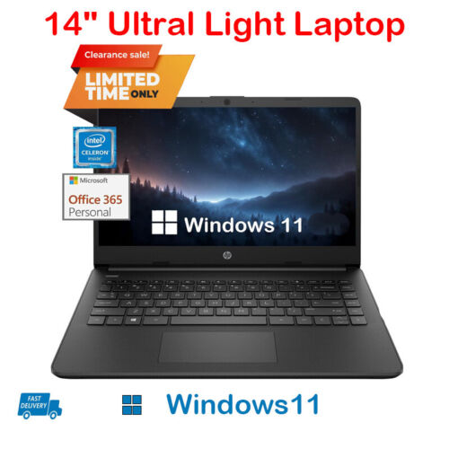 HP 14-dq0761dx 14″Laptop,Intel Celeron N4120,8G,128GBemmc+1-Year Office 365 US