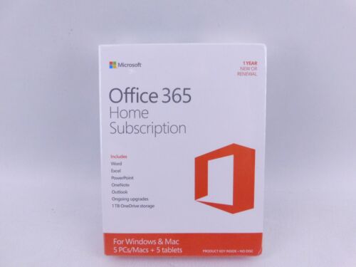 New Sealed Microsoft Office 365 Home Premium 1 Year Subscription