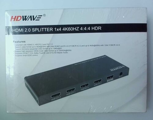 HDWave HDMI 2.0 Splitter 1×4 4K60HZ 4:4:4 HDR | K3894