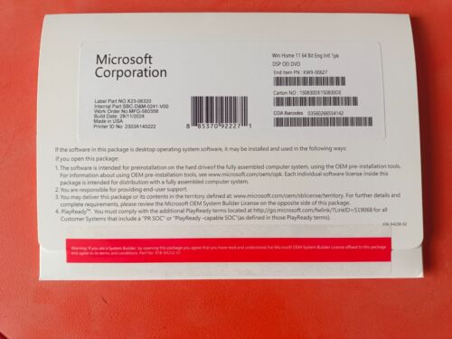 Microsoft Windows 11 Home Edition withDVD Product Key Single Device Activation