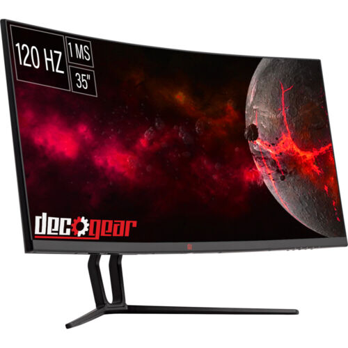 Deco Gear 35″ Curved Gaming Ultrawide Monitor, 3440×1440, 120 Hz, 1ms MPRT, (Ope