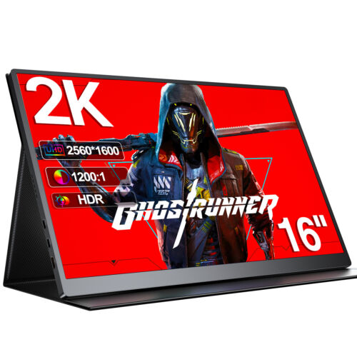 UPERFECT 120Hz Gaming Monitor 16″ 2K PC Monitor 2560×1600 Portable Monitor 16:10