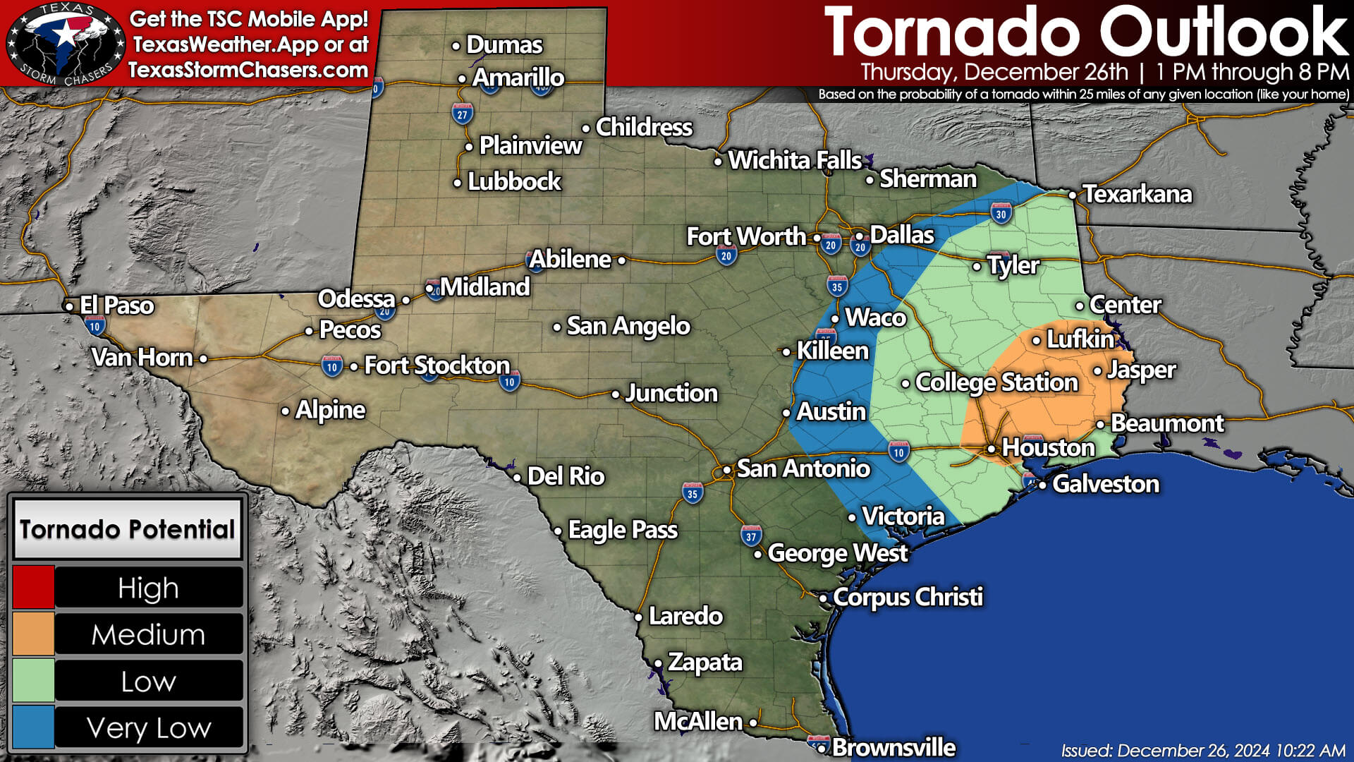 Tornado Risk Increasing for Houston Metro & East Texas This Afternoon