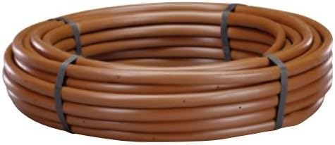 Techline DL Landscape Dripper Tubing, 17mm Diameter, 12″” Emitter Spacing, 92GPH Flowrate Per Emitter (250FT, Polyethylene), Brown