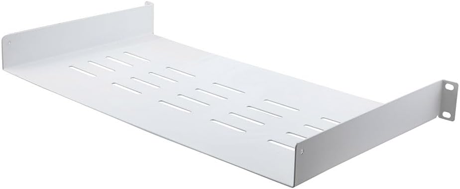 NavePoint 1U Rack Shelf for Server Rack Network Cabinets – Cantilever Rack Mount Shelf 10″ Deep, White, Pre-Assembled – Compatible with 19 Inch Standard Equipment