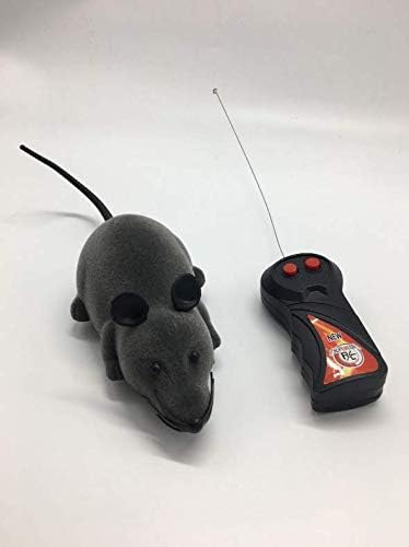 Electronic Remote Control Rat, Simulation Mouse Toy for Cat Dog Kid, Gray