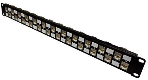 R.J. Enterprises®- SDPP-24-C6S-Patch Panel (Shielded)-24 Port-ONE U-No Punch Down-10G-Cat6, Special Design (reduce cross-talk), Feed Through, Data Center-Telecom Room, Ethernet,Rack Mount