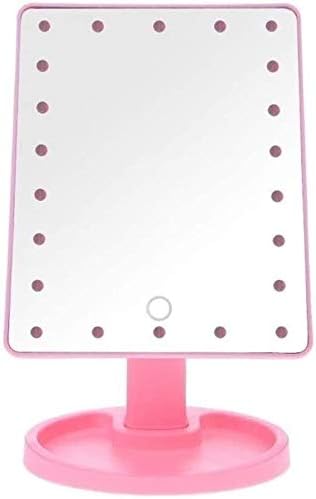 Mirrors Makeup， Adjustable LED Touch Screen USB Charging 180 Degree Rotatable Square Vanity Cosmetic Tools Tabletop