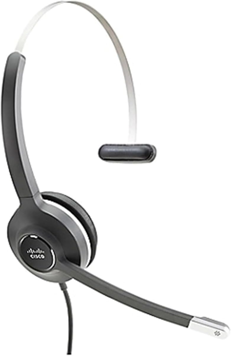 CISCO Headset 531, Wired Single On-Ear Quick Disconnect with USB-A Adapter, Charcoal, 2-Year Limited Liability Warranty (CP-HS-W-531-USBA=)