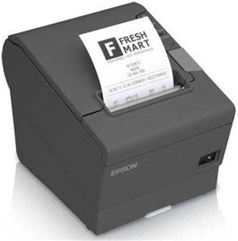 Epson C31CA85656 TM-T88V Thermal Receipt Printer with Power Supply, Energy Star Rated, Ethernet and USB Interface, Dark Gray (Renewed)