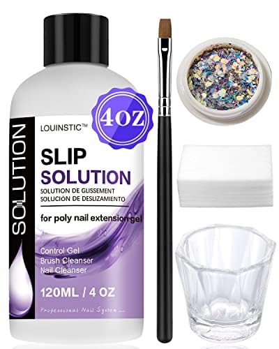 LOUINSTIC Polygel Slip Solution – 4oz Slip Solution for Polygel Nails Anti-stick Gel Solution for Poly Gel Nail Kit