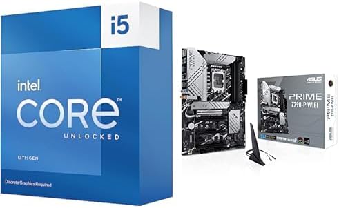 Intel Core i5-13600KF Desktop Processor + ASUS Z790-P ATX Motherboard with WiFi 6 Motherboard