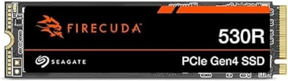 Seagate FireCuda 530R SSD 1TB Internal Solid State Drive – M.2 PCIe Gen4 ×4 NVMe 1.4, speeds up to 7400MB/s, 1100TBW, 1.8M MTBF with Rescue Services (ZP1000GM3A063)