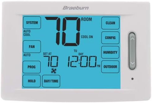 7 Day, 5-2 Day Programmable Touchscreen Hybrid Thermostat w/Humidification Control (4H/2C)