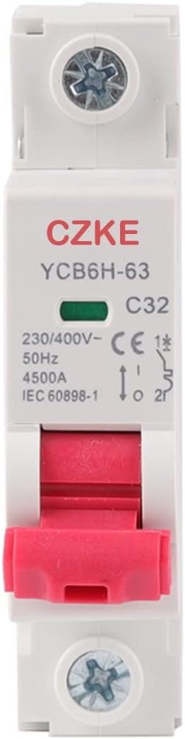 18mm Miniature Circuit Breaker MCB 1-4 Pole Din Rail Mount Breaking Capacity 1A/3A/4A/6A/10A/16A/20A/25A/32A (Color : 1P, Size : 1A)