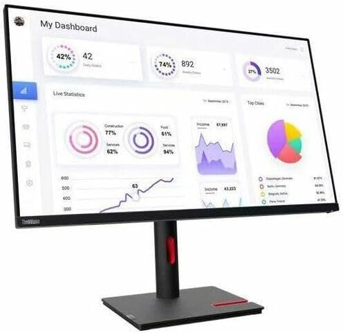 Lenovo ThinkVision T32p-30 31.5″ 16:9 4K Ultra HD IPS WLED LCD Monitor, Raven Black