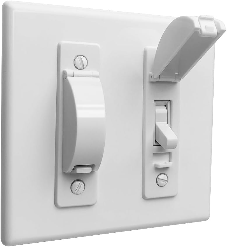 Wall Switch Guard, ILIVABLE Childproof Light Switch Plate Covers Protects Your Circuits from being Accidentally Turned On or Off by Children and Adults (White, 2 Pack)