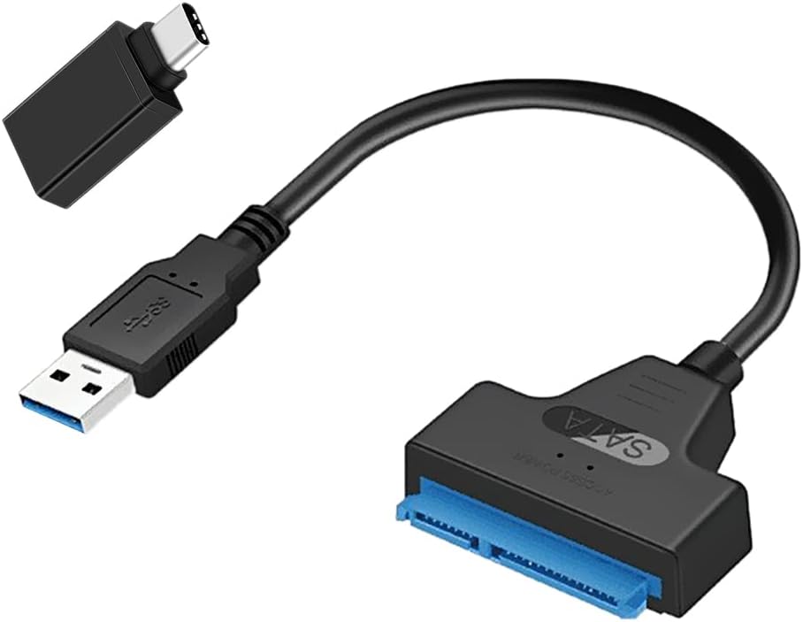 Friendly Design in-Wall Home Office External USB 3.0 to SATA Hard Driver Cable w/Type C USB 3.0 Adaptor Compatible with SSD/HDD Data Transfer