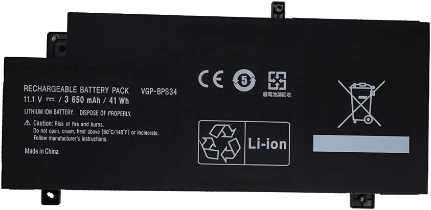 VGP-BPS34 Replacement Laptop Battery Compatible with Sony Vaio Fit 15 Touch Vgp-bps34 Vgp-bpl34 Svf15a1bcxs (11.1V 3650mAh)