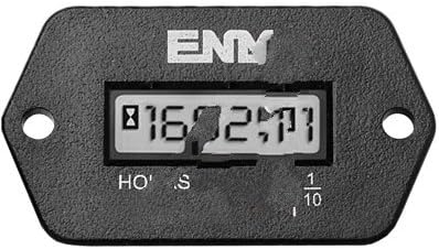 ENM Company T44E65A, Hour Meter; Rect. w/Holes; 6-Digit; Non-Volatile Memory; 4.5-60VAC/VDC; 50-60Hz