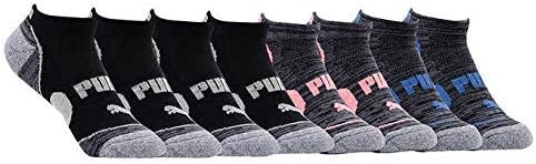 Puma No Show Women’s Socks, Moisture Control Mesh Ventilation (10 Pair) (Hot Pink, Turquoise, Grey)