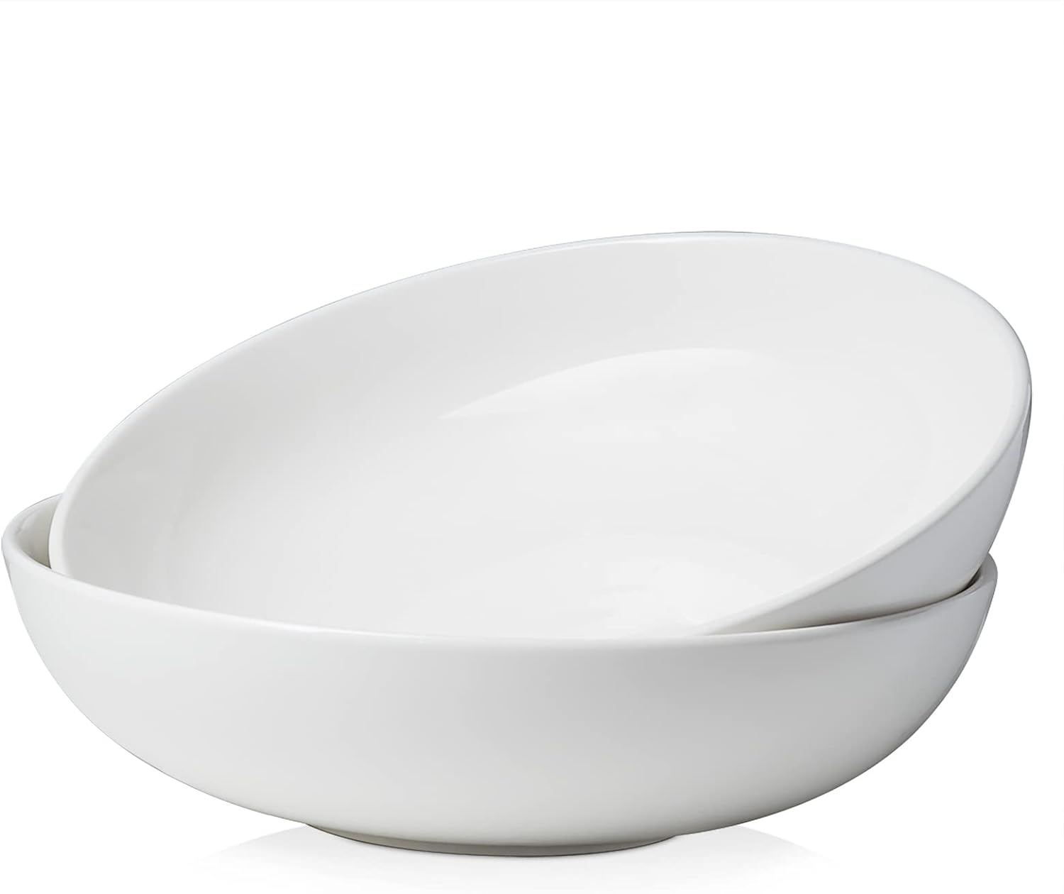 DOWAN 11.5″ Large Serving Bowls, 3.2 Qt White Bowls, Serving Platter, Big Ceramic Bowls, Nesting Bowls, Centerpiece, Microwave & Dishwasher Safe, Set of 2