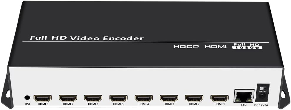 Multi-Channel H.265 H.264 HD HDMI Video Live Streaming Broadcast Encoder IPTV for 8 HDMI Signals to SRT RTSP RTMP RTMPS HLS Multicast HTTP MP4 FLV M3U8 TS