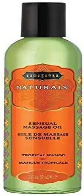 KAMA SUTRA Naturals Massage Oil Tropical Mango – 2 fl oz- Sore Muscle Massage Oil for Body – Natural Therapy Oil – Warming, Relaxing, Joint & Muscles – Sensual Massage for Couples, Women, Men