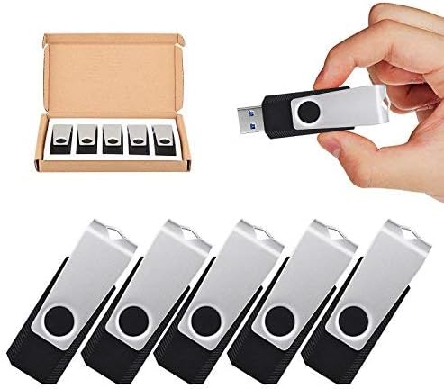 TOPESEL USB Flash Drive 5 Pack 32GB USB 3.0 Flash Drive Memory Stick Thumb Drives USB Drive Thumb Drives USB Stick (32GB,5PCS, Black)