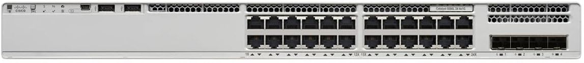 CISCO Catalyst 9200 C9200L-24T-4X Layer 3 Switch – 24 x Gigabit Ethernet Network, 4 x 10 Gigabit Ethernet Uplink – Manageable – Twisted Pair, Optical Fiber – Modular – 3 Layer Supported