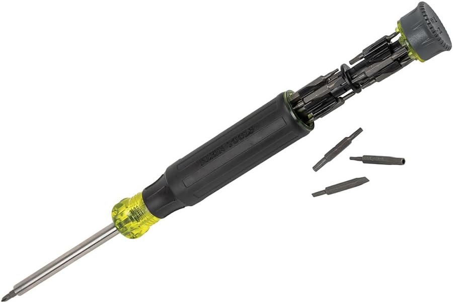 Klein Tools 32327 Precision Screwdriver Set, 27-in-1 Multi-Bit Screwdriver, Onboard Storage, Rare-Earth Magnet, Ideal for Terminal Blocks