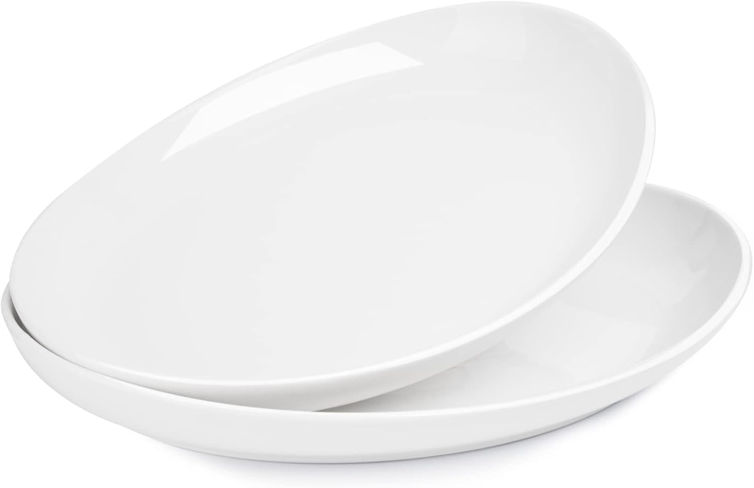 Sweese Oval Serving Platters, 14.5 Inch White Porcelain Serving Platters for Party, Large Oval Serving Trays Serving Plates for Fish Dish, Steak, Restaurant, Dessert Shop, Set of 2