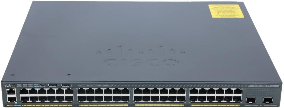 Cisco WS-C2960X-48FPD-L Catalyst 2960X 48-Port Gigabit PoE Network Switch (Renewed)