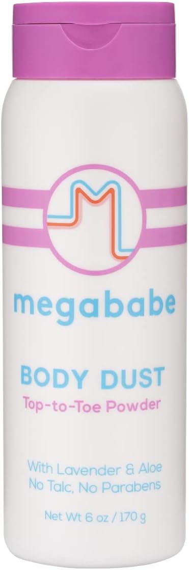 Megababe Sweat Absorbing Body Powder – Body Dust | with Lavender & Aloe | Talc-Free, All Natural | 6 oz