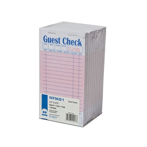 Royal – GCP3632-1-IN Pink Guest Check Board, 1 Part Booked with 15 Lines, Package of 10 Books