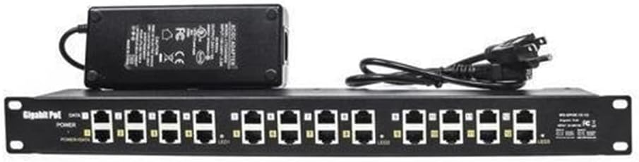 PoE Texas – PoE Injector – 12 Port Gigabit Passive Midspan Injector with 24V 120 Watt UL Power Supply – Power Over Ethernet for Ubiquiti and Mikrotik WAP, IP Camera and 24 Volt Passive PoE Devices