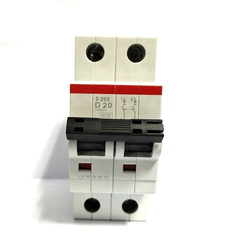 Miniature Circuit Breaker S202 S201NA 2P 1P+N Type D 1A 2A 3A 4A 6A 10A 16A 20A 25A 32A 40A 50A 63A 1Pcs(2P,20A)