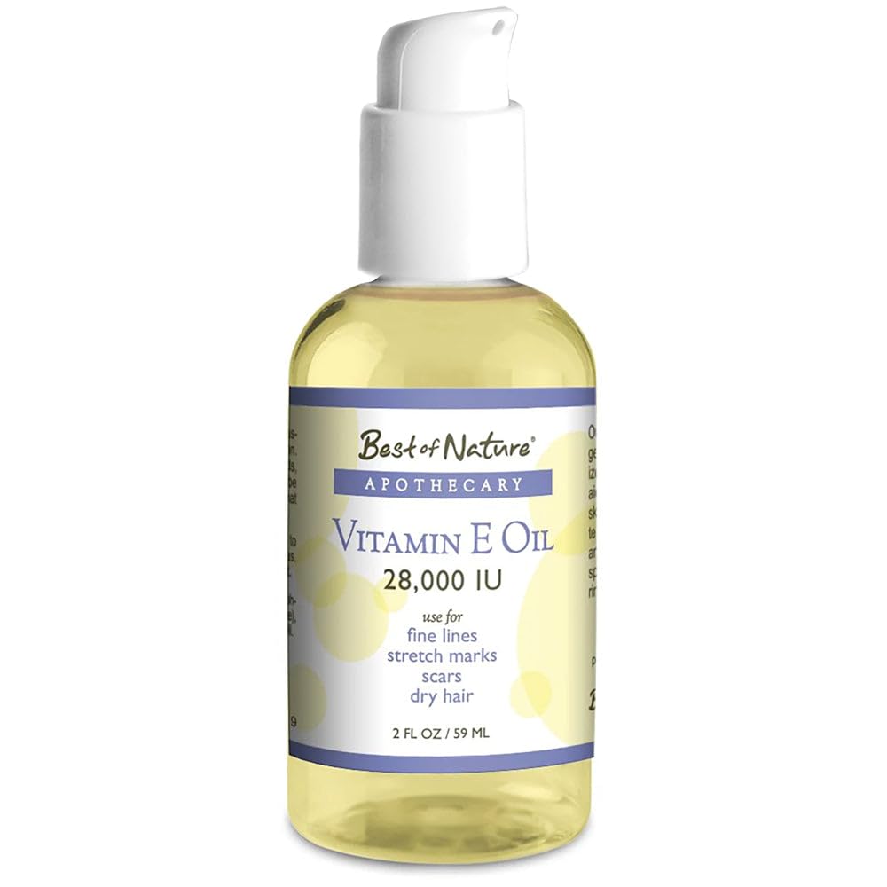 Best of Nature Vitamin E Oil 28,000 IU – Unscented Moisturizer for Hair, Skin, Face & Hands – Damage Repair Formula