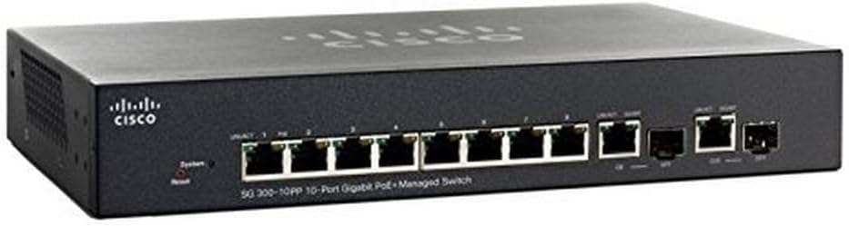 Cisco SG300-10PP-K9-NA 10-Port Gigabit PoE+ Managed Switch